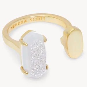 Kendra Scott Gold Tone Ring with White Druzy Accent